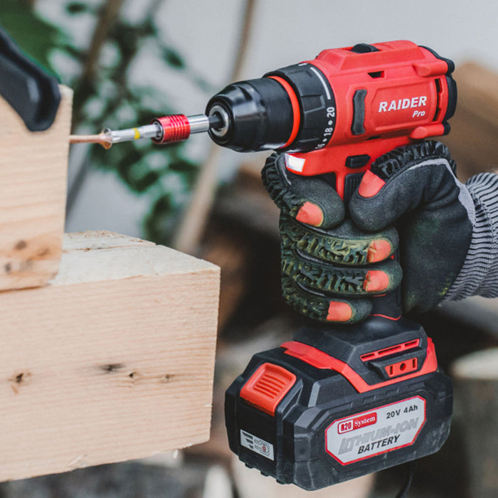 CORDLESS BRUSHLESS DRILL RAIDER PRO RDP-PBCDI20 20 V, 50.00 nm, NUMBER OF BATTERIES 2, 2.00 Ah