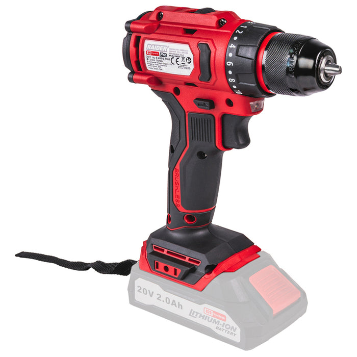 CORDLESS BRUSHLESS DRILL RAIDER PRO RDP-PBCDI20 20 V, 50.00 nm, NUMBER OF BATTERIES 2, 2.00 Ah