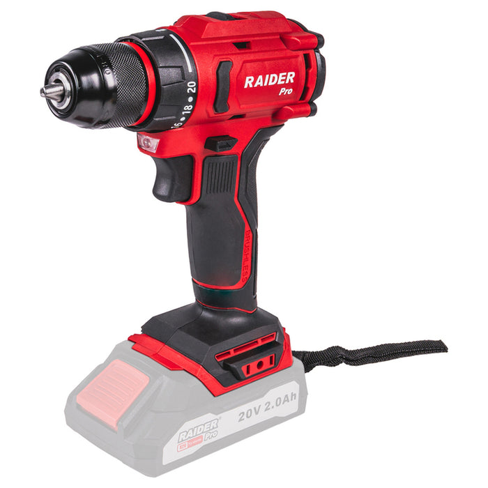 CORDLESS BRUSHLESS DRILL RAIDER PRO RDP-PBCDI20 20 V, 50.00 nm, NUMBER OF BATTERIES 2, 2.00 Ah