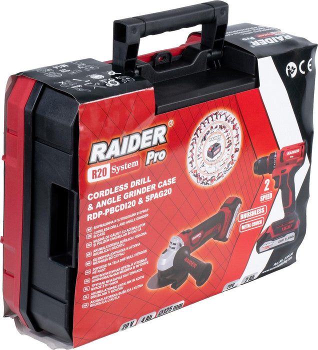 BATTERY SET RAIDER PRO RDP-PBCDI20&SPAG20 20 V, NUMBER OF BATTERIES 2, 2.00 Ah, CASE