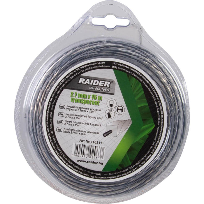 SQUARE CORD REINFORCED 2.7MM 15M RAIDER