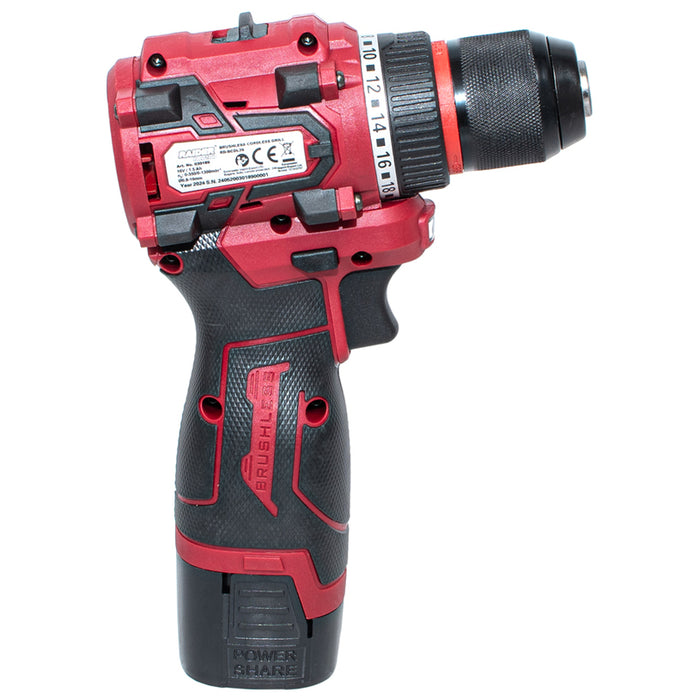 BATTERY BRUSHLESS DRILL RAIDER RD-BCDL39 16 V, 30.00 nm, 1.50 Ah, SUITCASE