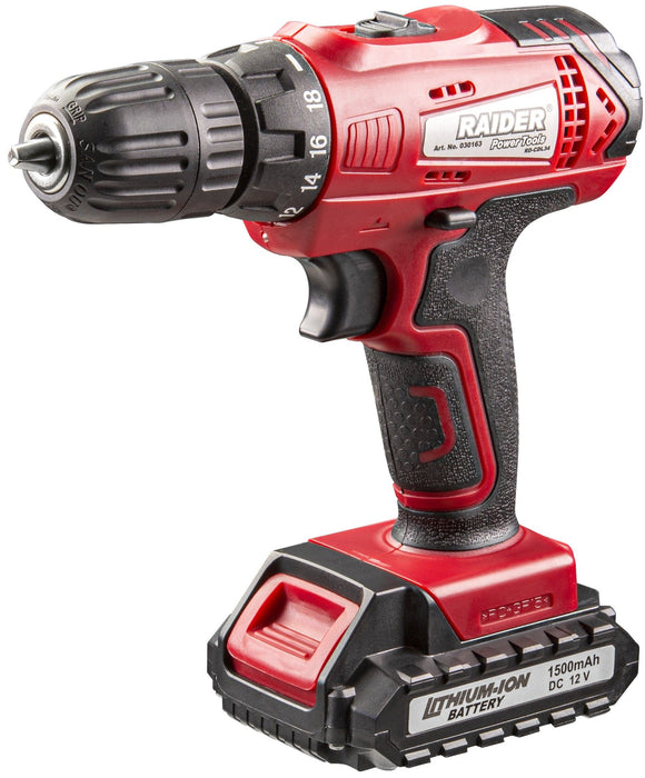 BATTERY DRILL RAIDER RD-CDL34 12 V, 24.00 nm, NUMBER OF BATTERIES 2, 1.50 Ah, SUITCASE