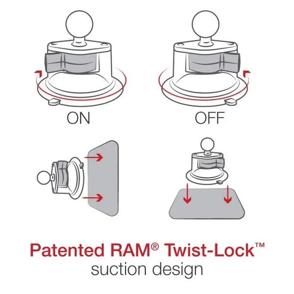RAM Mount RAM-B-224-1U Suction cup for windshield/dashboard Black