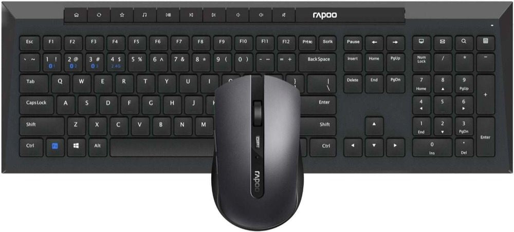 Keyboard and mouse set RAPOO 8210M, Multi mode, Black