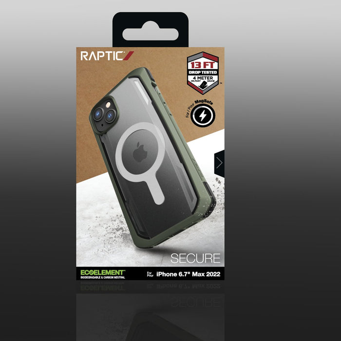 Raptic X-Doria Secure Case iPhone 14 Plus with MagSafe armored cover green