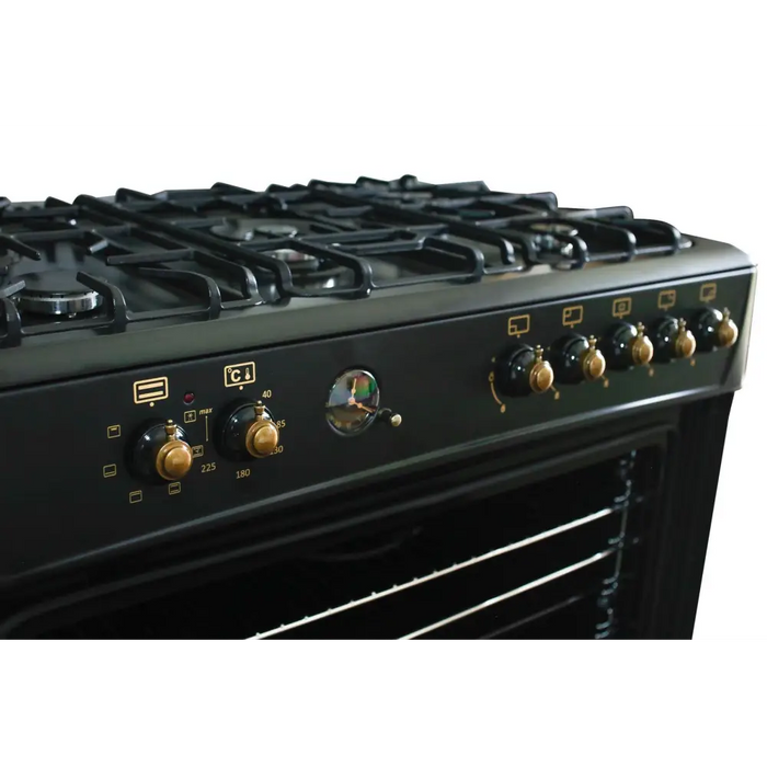 Ravanson KWGE-K90-6 TOP CHEF cooker Freestanding cooker Electric Gas Black - Free-standing kitchensAGD-KWS<<<Home