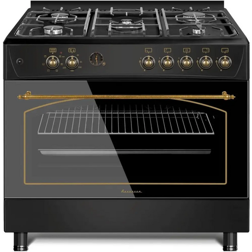 Ravanson KWGE-K90-6 TOP CHEF cooker Freestanding cooker Electric Gas Black - Free-standing kitchensAGD-KWS<<<Home