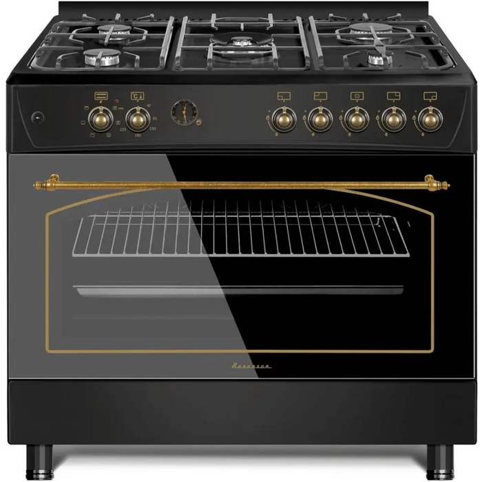 Ravanson KWGE-K90-6 TOP CHEF cooker Freestanding cooker Electric Gas Black - Free-standing kitchensAGD-KWS<<<Home