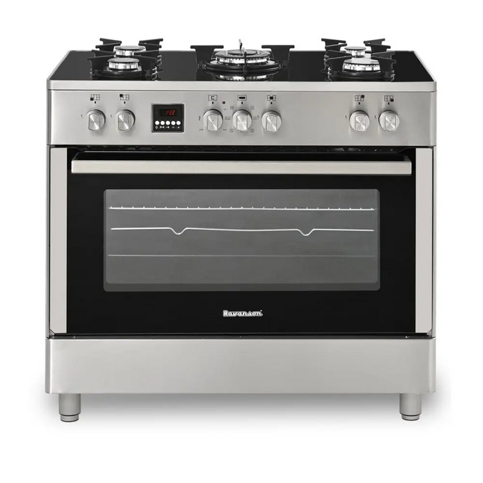 Ravanson KWGE-K90 Glass Inox gas-electric cooker - Free-standing kitchensAGD-KWS<<<Home Appliance