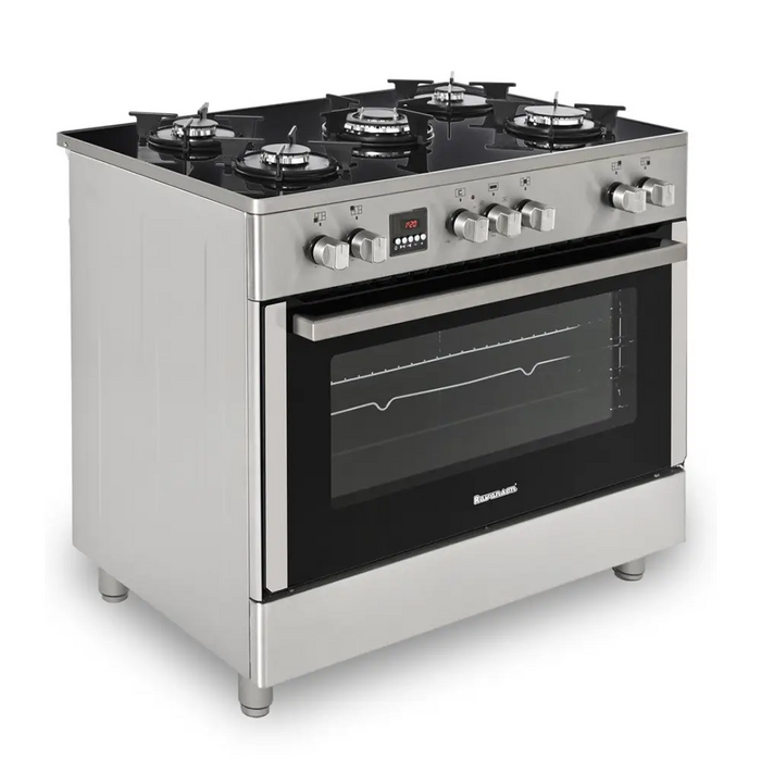 Ravanson KWGE-K90 Glass Inox gas-electric cooker - Free-standing kitchensAGD-KWS<<<Home Appliance