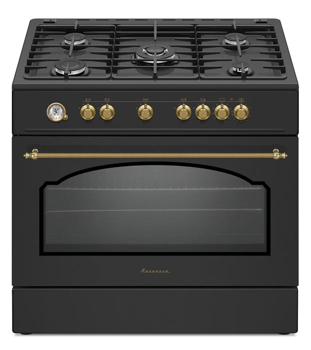 Ravanson Retro KWGE–90AR gas and electric cooker (black)