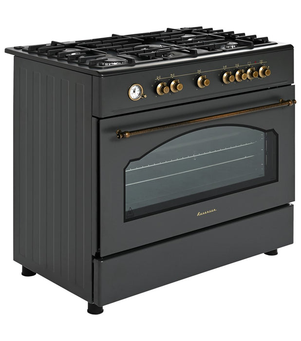 Ravanson Retro KWGE–90AR gas and electric cooker (black)