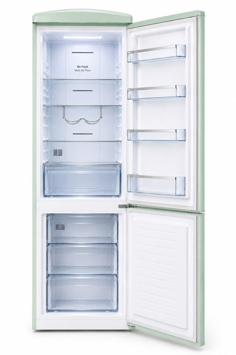 Ravanson LKK-315RM Retro Fridge 597 mm x 707 mm x 1943 mm | 315 l | Total No Frost | Energy Class E | mint