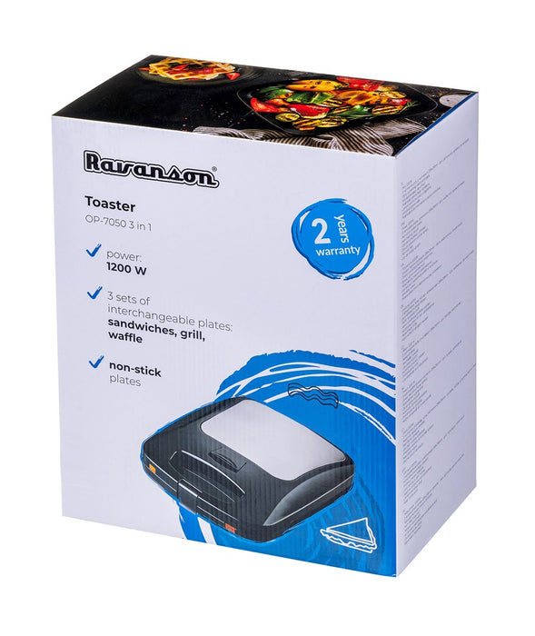 Toaster Ravanson OP-7050 Black, Silver 1200 W