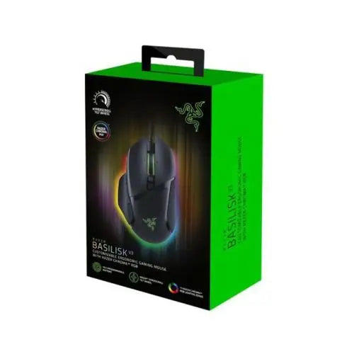 Razer Basilisk V3 Wired Gaming Mouse 10 + 1 Button 26000 DPI RGB Black EU(RZ01-04000100-R3M1) - Keyboard