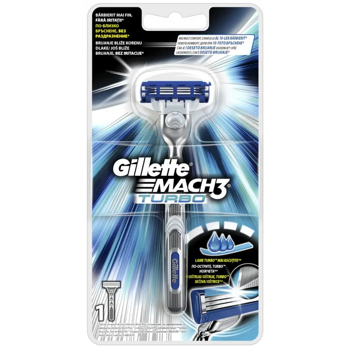Razor Gillette Mach 3 Turbo with 1 blade - Самобръсначки<<<Лична грижа<<<Уреди за здраве и красота<<<TechMart