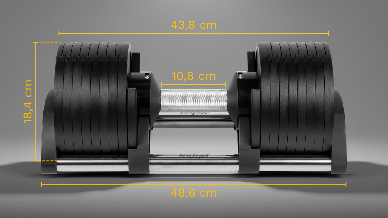 REBEL ACTIVE Cast iron automatic dumbbell 36kg, 2kg increments
