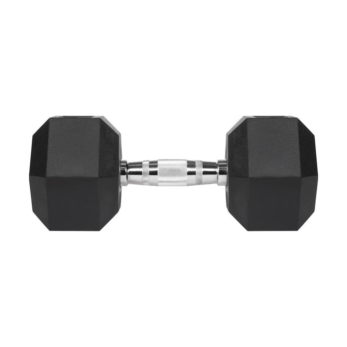 REBEL ACTIVE Rubber-coated cast iron dumbbells 2x15 kg