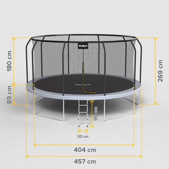 REBEL ACTIVE TRAMPOLINE PRO 15FT/457CM