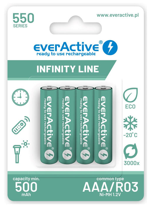 Rechargeable batteries everActive Ni-MH R03 AAA 550 mAh Infinity Line - Rechargeable batteriesBAL-AKM<<<batteries