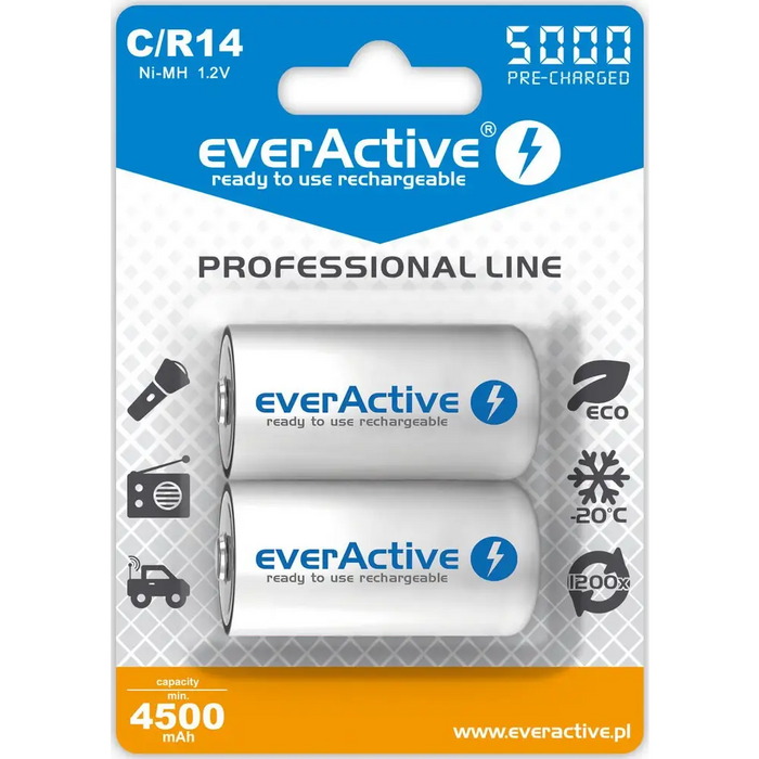 Rechargeable batteries everActive Ni-MH R14 C 5000 mAh Professional Line - Rechargeable batteriesBAL-AKM<<<batteries