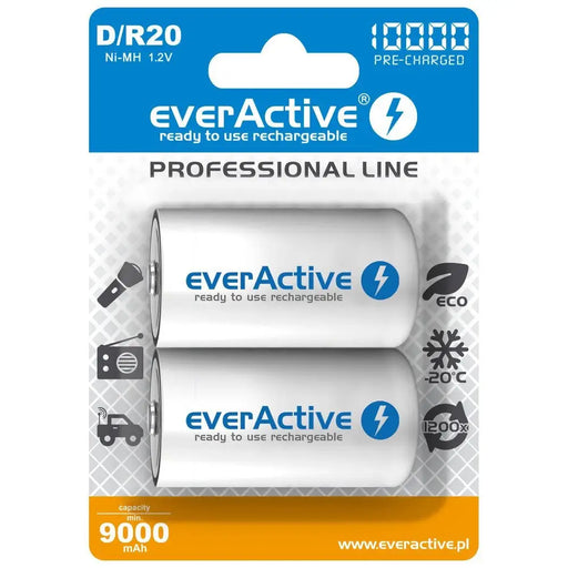 Rechargeable Batteries everActive R20/D Ni-MH 10000 mAh ready to use - Rechargeable batteriesBAL-AKM<<<batteries