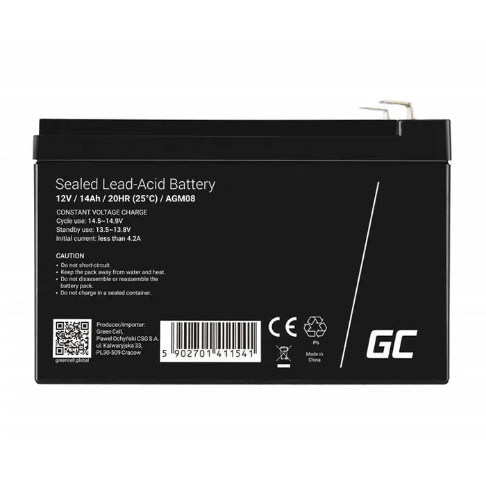 Rechargeable battery AGM 12V 14Ah Maintenancefree for UPS ALARM - Batteries<<<Rechargeable batteries<<<IT