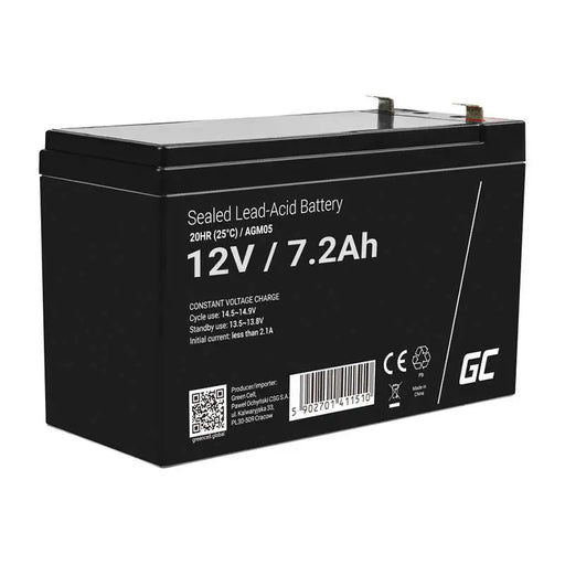 Rechargeable battery AGM 12V 7.2Ah Maintenancefree for UPS ALARM - Batteries<<<Rechargeable batteries<<<IT