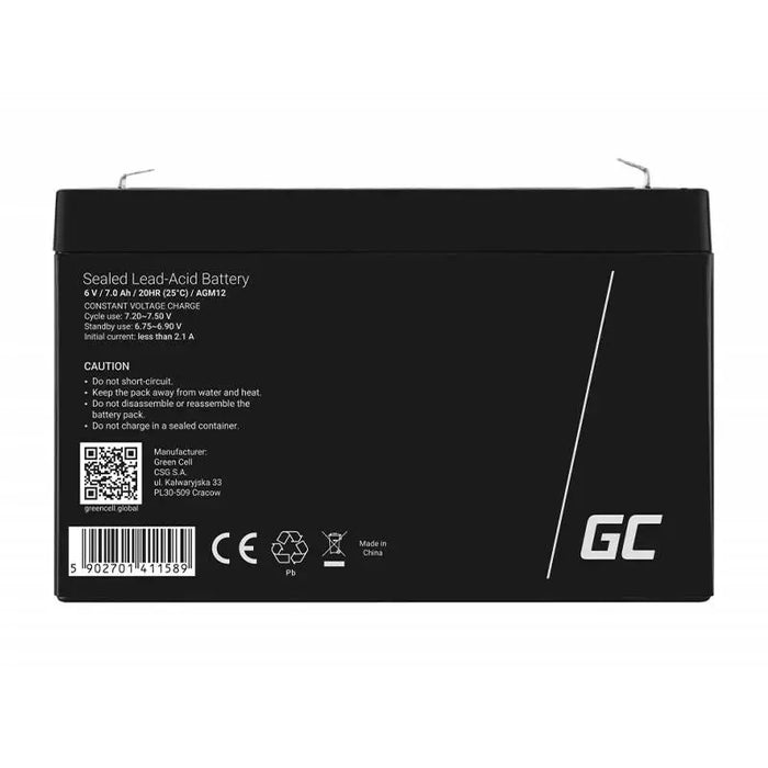 Rechargeable battery AGM 6V 7Ah Maintenancefree for UPS ALARM - Batteries<<<Rechargeable batteries<<<IT