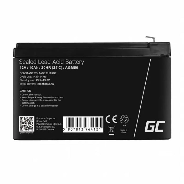 Rechargeable Battery AGM VRLA Green Cell AGM50 12V 10Ah (for UPS toy car lawn mower) - Batteries<<<Rechargeable