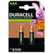Rechargeable battery DURACELL R03 AAA 900mAh NiMH 1.2V 2 pcs. in packaging - Батерии<<<Батерии и зарядни у-ва<<<ValiAPI