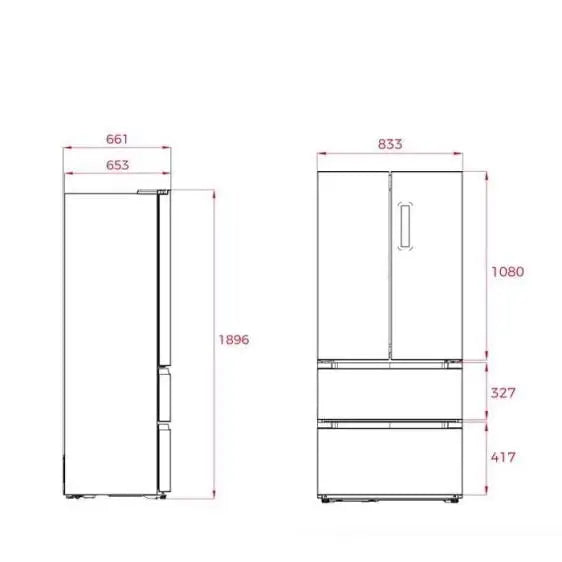 Refrigerator with freezer TEKA RFD 77825 516 l No Frost 189.8 x 83.3 cm stainless steel - Хладилници Side