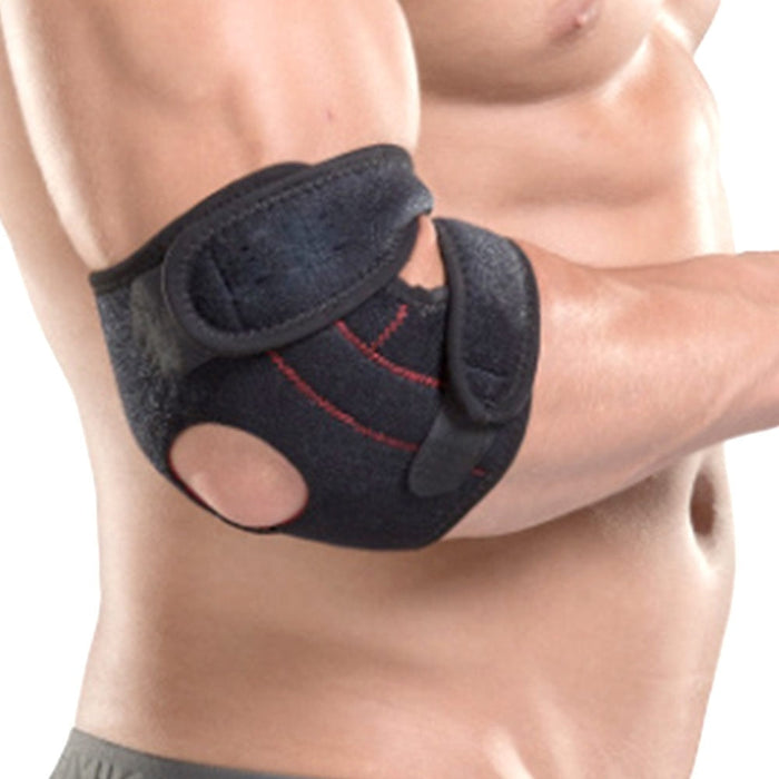 Adjustable neoprene elbow pad, analgesic