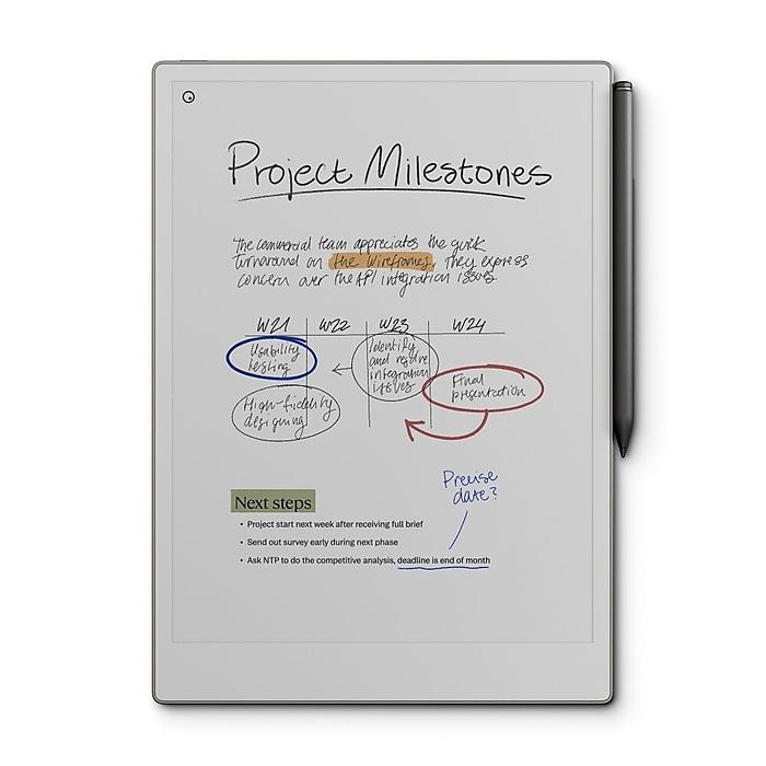 reMarkable Paper Pro 11.8" tablet with included Marker Plus stylus, Grey