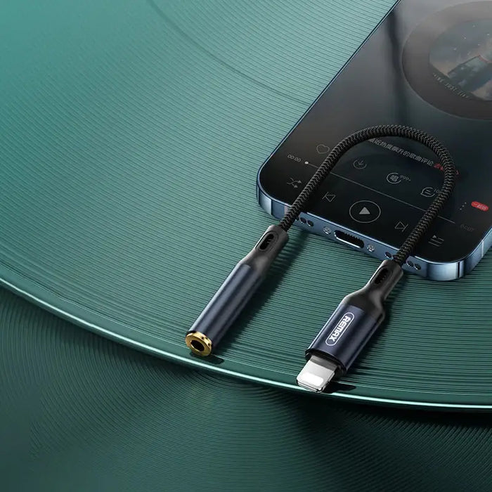 Remax Sury Series adapter Lightning - mini jack 3.5mm 0.13m graphite (RL-LA13i) - USB adapters<<<HurtelXML