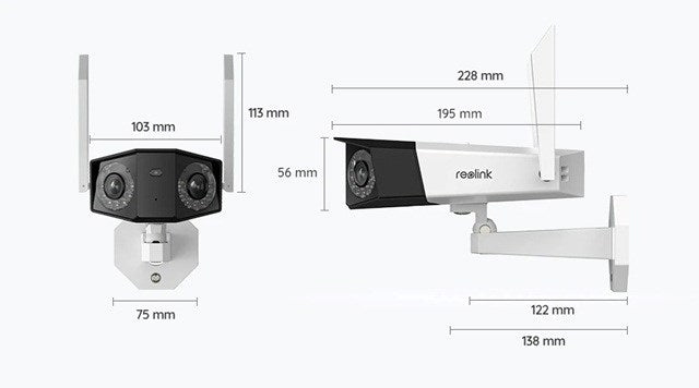 Reolink Duo Series W730 - 4K Outdoor Wi-Fi Camera, Dual-Lens, 180° Panoramic View, Person/Vehicle/Animal Detection
