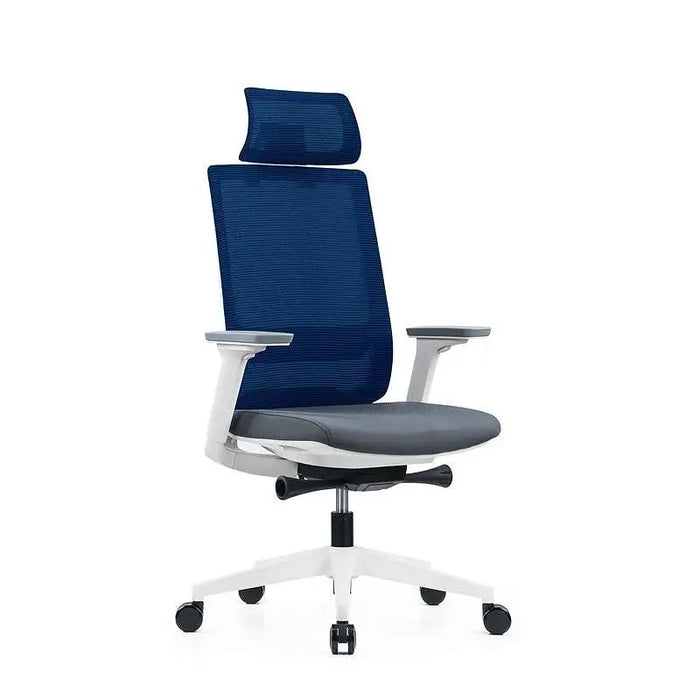 RFG Meteor X White HB ergonomic chair gray seat blue back - Офис столове<<<За офиса<<<ZoraSite