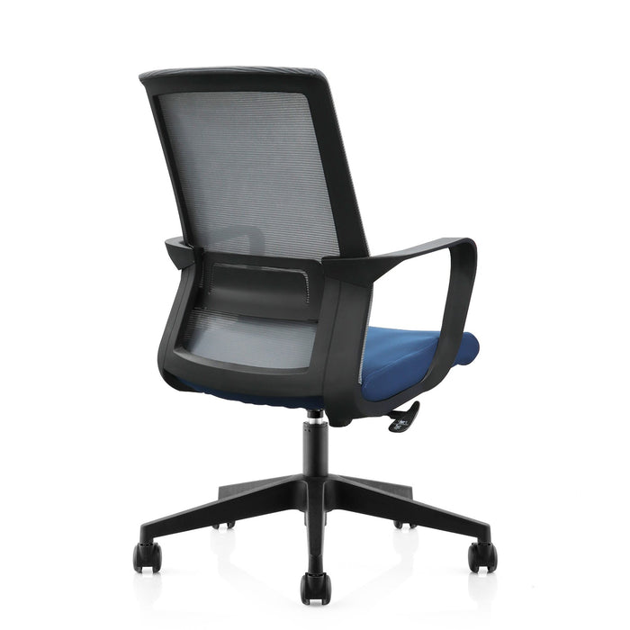 RFG Work chair Smart W, damask and mesh, blue seat, gray back