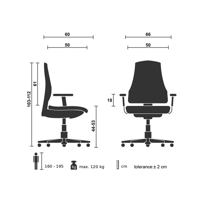 RFG Task chair Trento 02 W, black seat, green backrest
