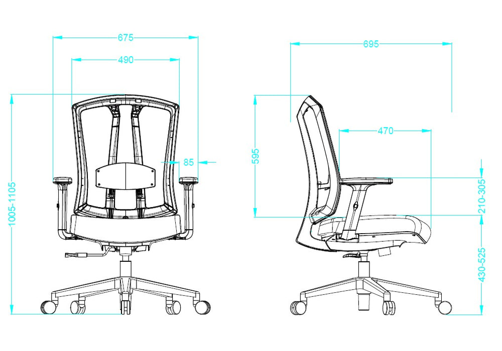 RFG Ergonomic chair Primo Lux Chrome W, black