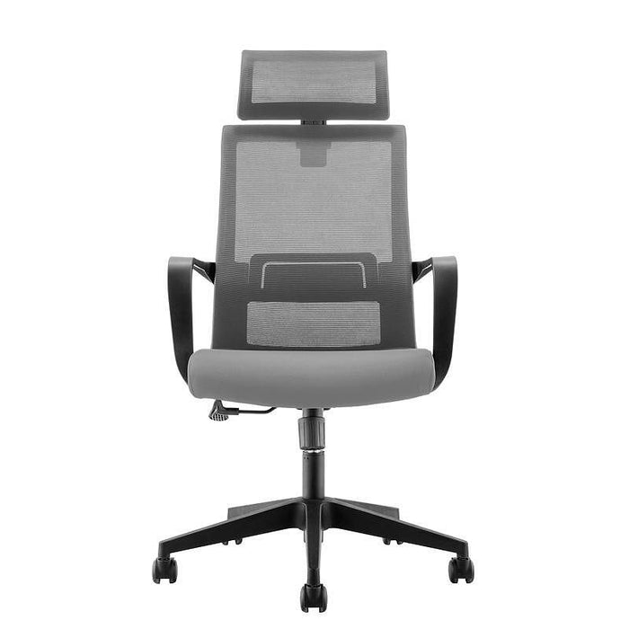 RFG Executive chair Smart HB, damask and mesh, dark gray seat, gray back