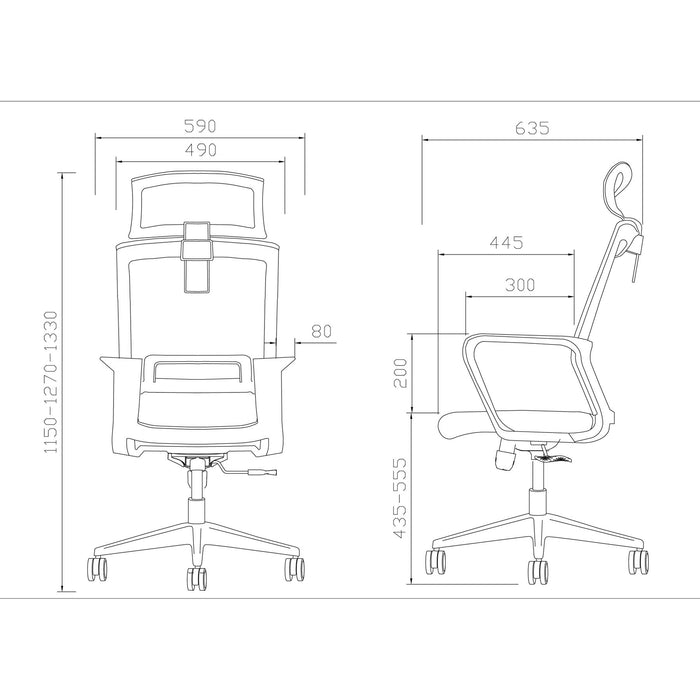 RFG Executive chair Smart HB, damask and mesh, black seat, red back