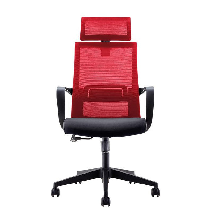 RFG Executive chair Smart HB, damask and mesh, black seat, red back