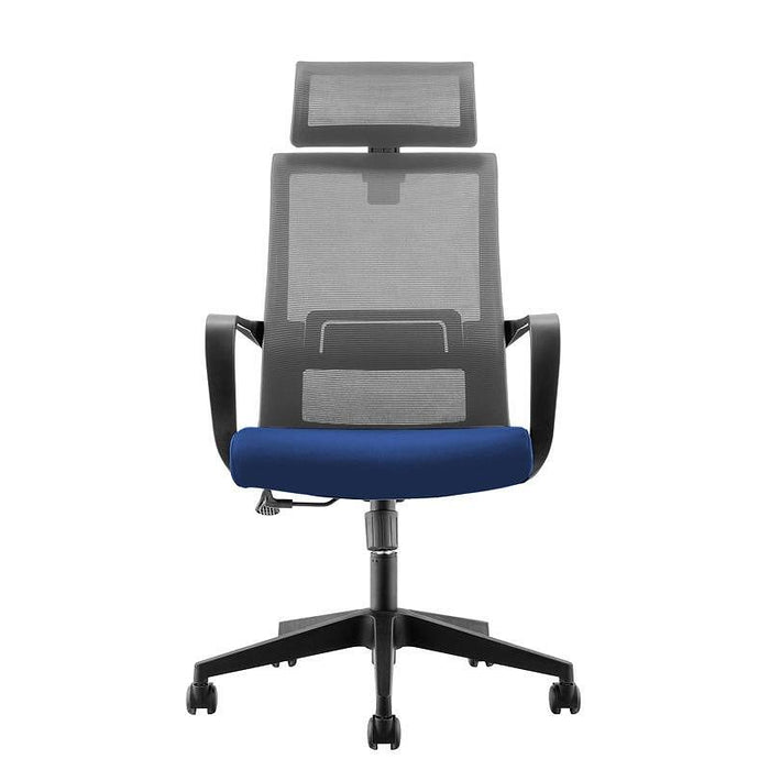 RFG Executive chair Smart HB, damask and mesh, dark blue seat, gray back