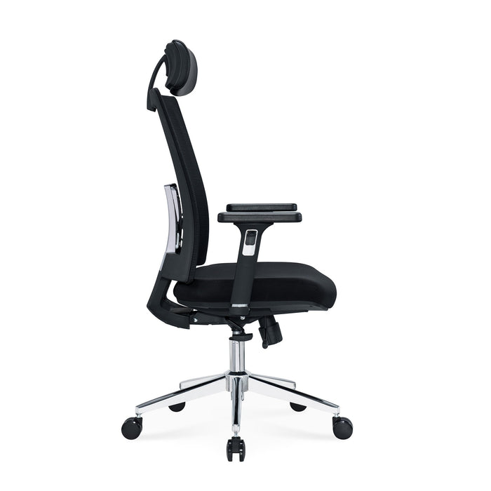 RFG Ergonomic chair Luxe HB Chrome, black seat, black back