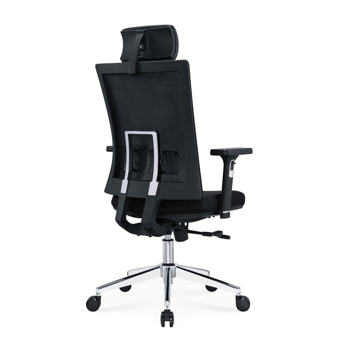 RFG Ergonomic chair Luxe HB Chrome, black seat, black back