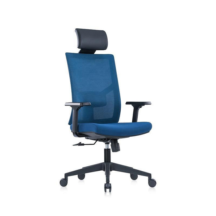 RFG Ergonomic chair Snow Black HB, dark blue seat, dark blue backrest
