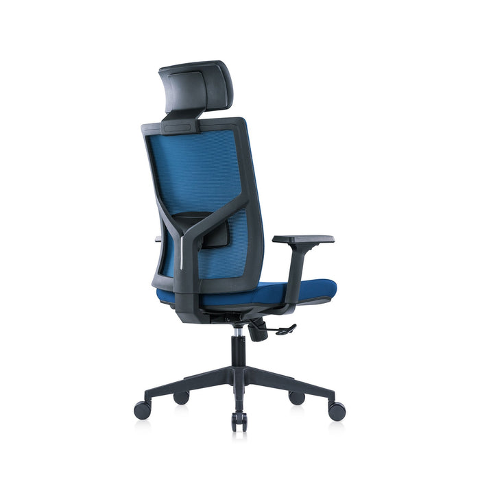 RFG Ergonomic chair Snow Black HB, dark blue seat, dark blue backrest