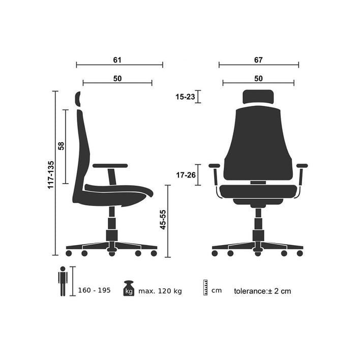 RFG Executive chair Elli 06 HB, red seat, black back